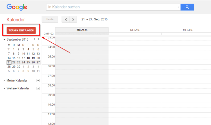 Google Calendar Termin eintragen