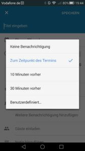 Google Calendar Benachrichtigungen verwalten