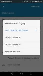 Google Calendar Benachrichtigungen verwalten