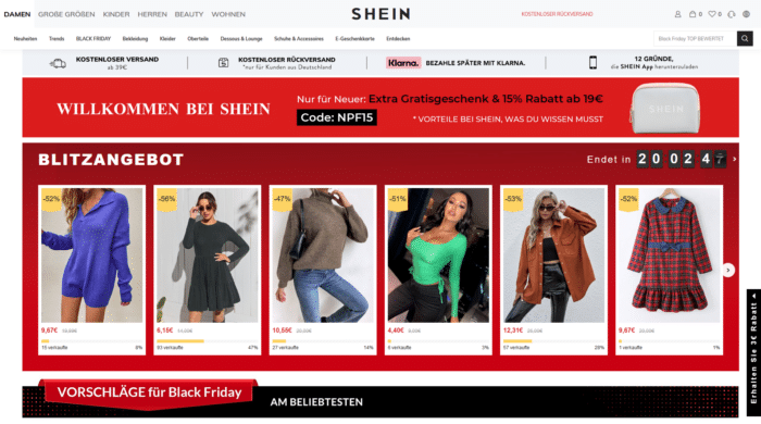 SheIn Startseite