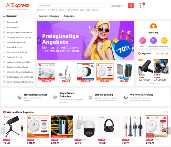 AliExpress Startseite