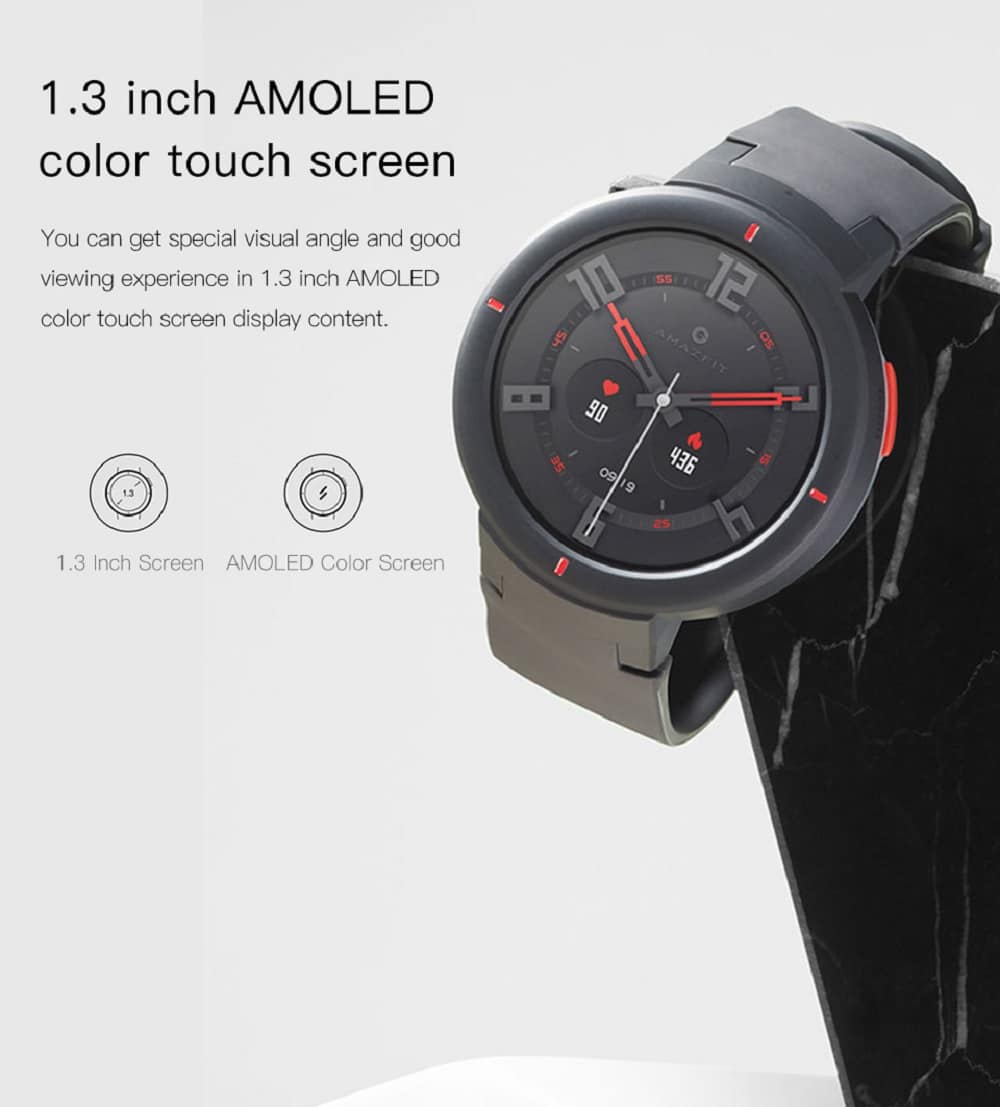 Huami AMAZFIT Verge 3 Smart Watch 1 3 Inch AMOLED Screen Deep Gray 20181123134426600
