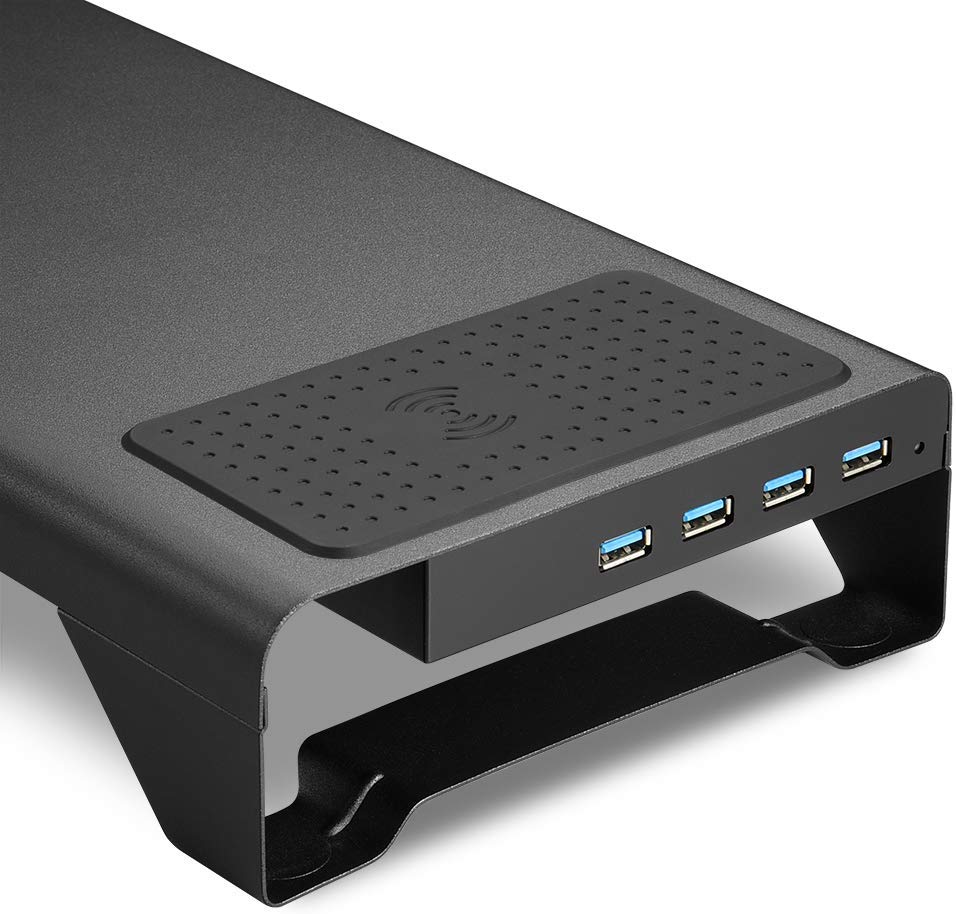 Sharkoon Monitor Stand Power USB-Hub + QI Ladefläche 