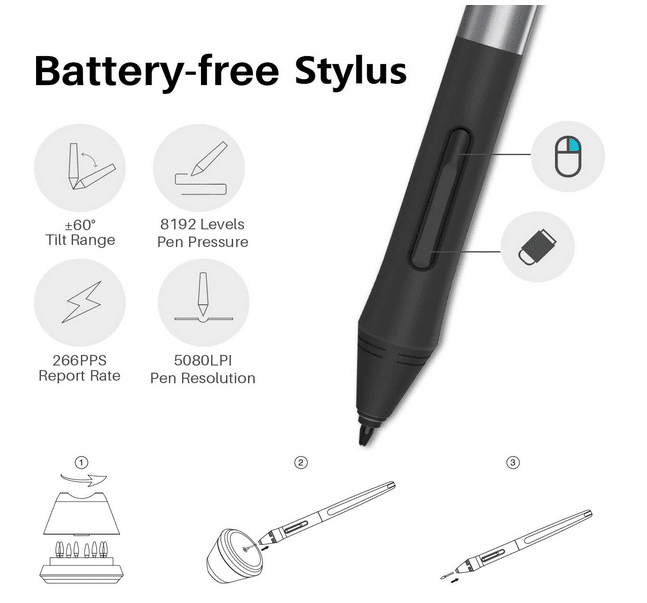 HUION Inspiroy Ink H320M Stylus