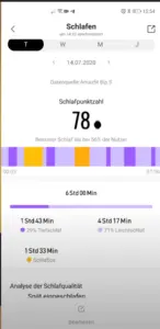 Amazfit Bip S Messergebnisse Schlafüberwachung