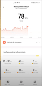Amazfit Bip S Messergebnisse Pulsverlauf