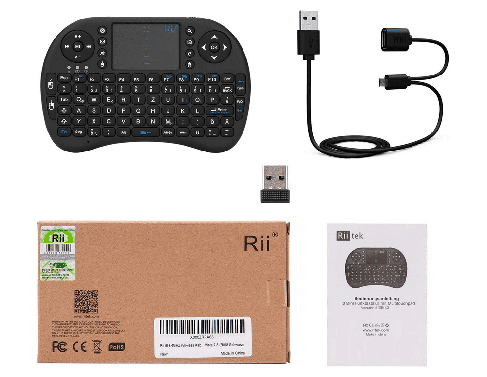 Rii I8 Mini Tastatur Lieferumfang
