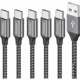 5er Pack USB-C Kabel ab 10,99€ (unterschiedliche Längen, ummantelt)