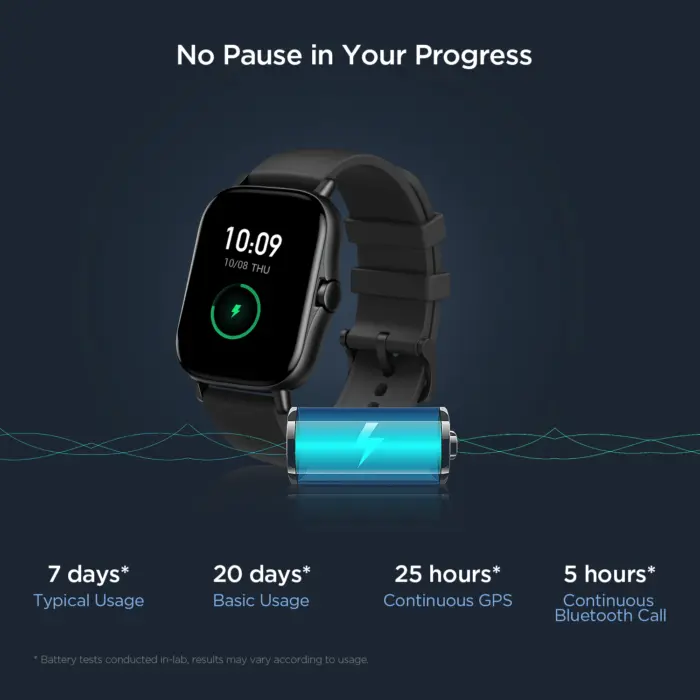 Amazfit GTS 2 AKkulaufzeit 7 Tage bei Normaler Nutzung, bis zu 20 Tage 
