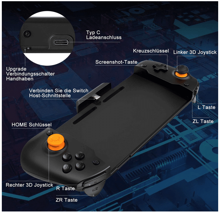 Zacro Switch Controller Buttons und Anschlüsse