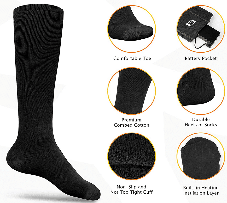 Beheizte Socken Material, Form, und Akkufach