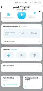 yeedi 2 Hybrid Saugroboter App, Navigation, Kartendaten