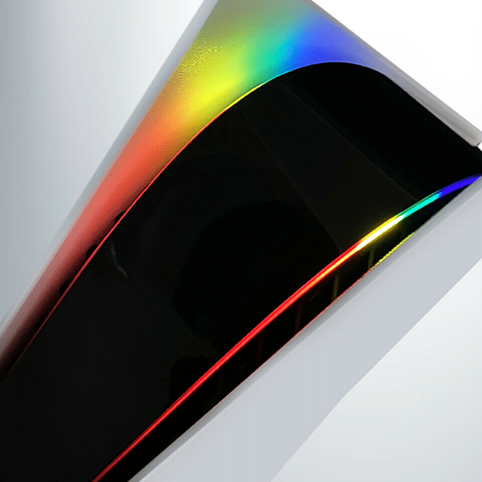 PS5 LED Aufkleber angebracht an der Konsole RGB