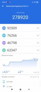 Xiaomi Redmi Note 10 Pro Screenshoots der Performance Benchmarks