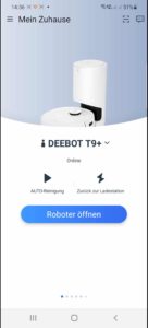 Ecovacs Deebot T9+ App und Einstellungen