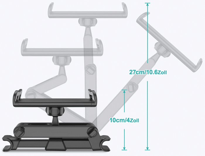 KFZ-Kopfstützenhalterung für Tablets/Smartphones von 4 bis 10,6 Zoll
