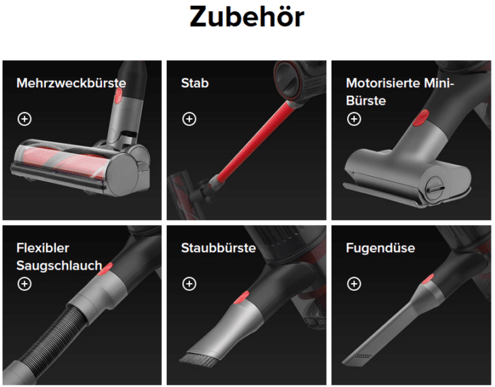 Roborock H7 Akkusauger Lieferumfang und Zubehör