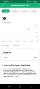 Xiaomi Mi Band 6 Screenshot Mesergebnisse Blutsauerstoff