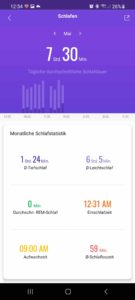 Xiaomi Mi Band 6 Screenshot Mesergebnisse Schlafüberwachung