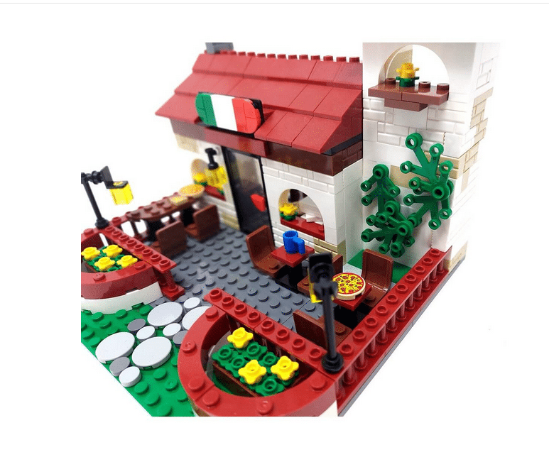 Pizzeria aus Klemmbausteinen