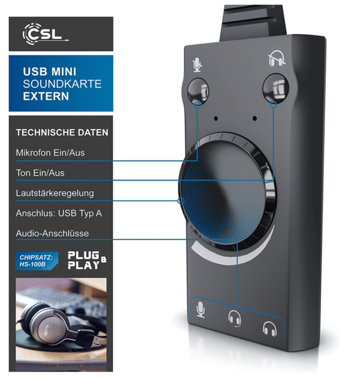 CSL USB Mini Soundkarte Technische Daten