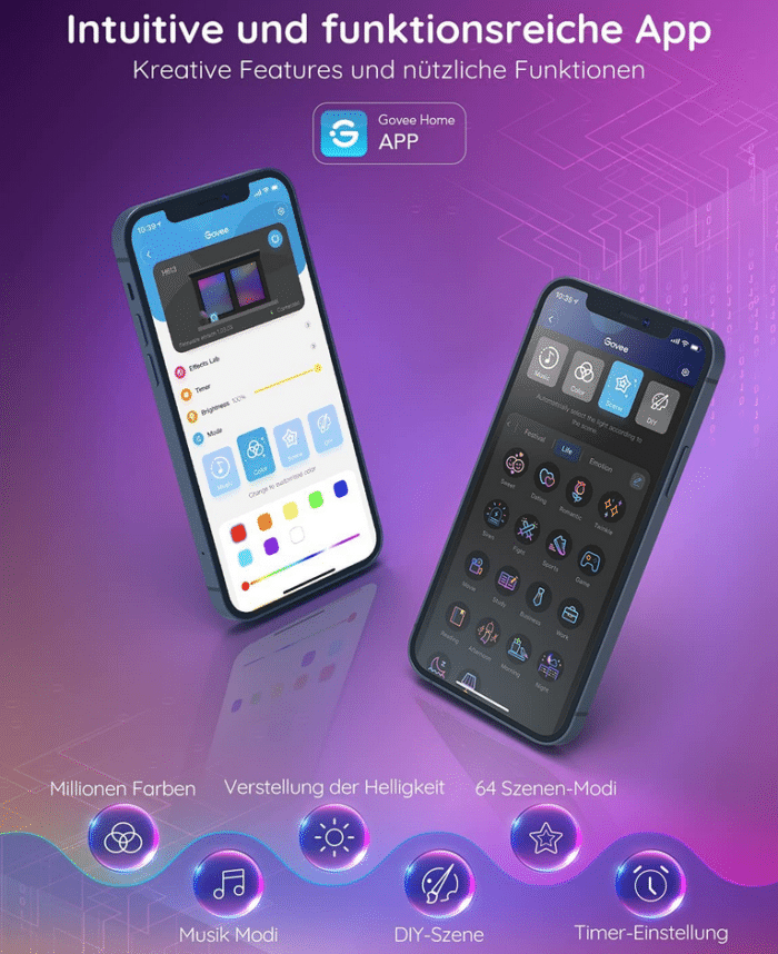 Govee RGB Basic Intuitive App mit vielen Funktionen