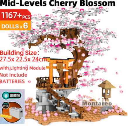 2021 10 26 13 43 45 MOC Stadt Japanische Kirschbluete Mini Strasse Szene Sakura Haus Modell Bausteine