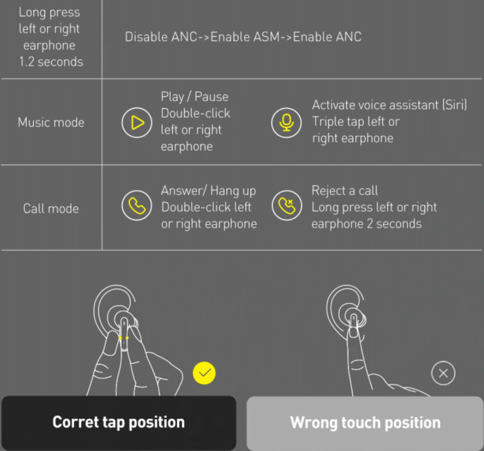 Baseus SIMU S1 pro Touch Bedeinung