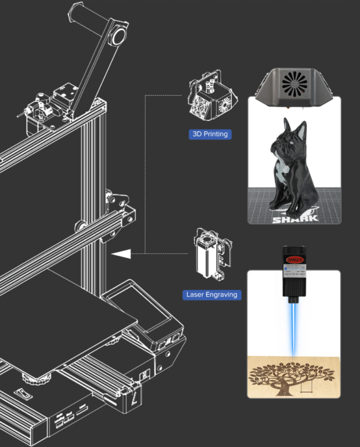 LOTMAXX Shark V2 3D Laserkopf & Druckkopf