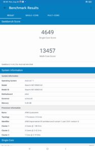 Xiaomi Mi Pad 5 Pro Screenshots Leistung Geekbench 5