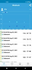 Wellue Armfit Plus Blutdruckmessgerät App Ansicht & Screenshots