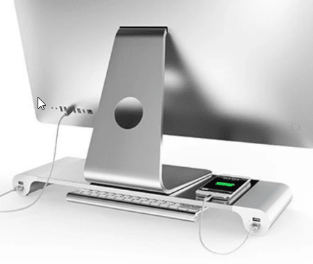 Aluminum Desktop Monitor Stand von hinten