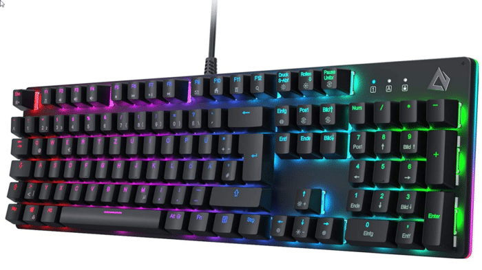 Aukey RGB Beleuchtete Tastatur Vorderansicht