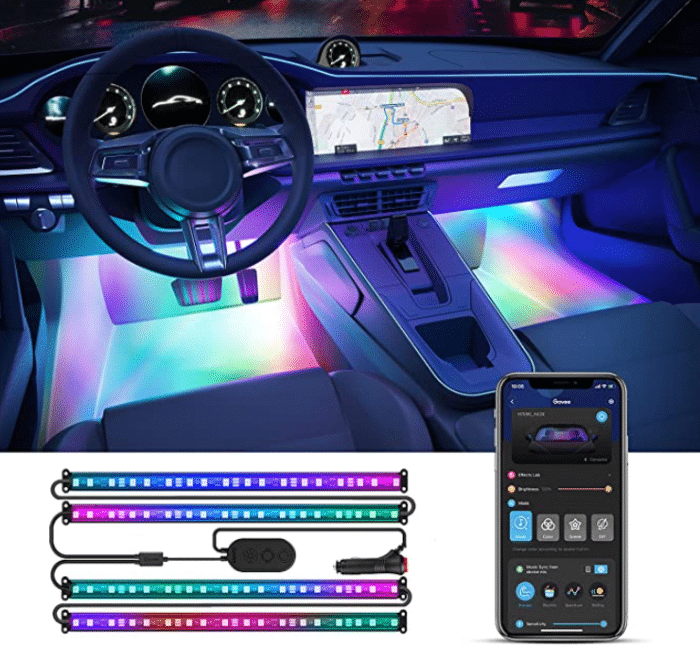 Govee RGBIC Auto LED StreifenGovee RGBIC Auto LED Streifen App steuerung und Licht im Fahrzeug