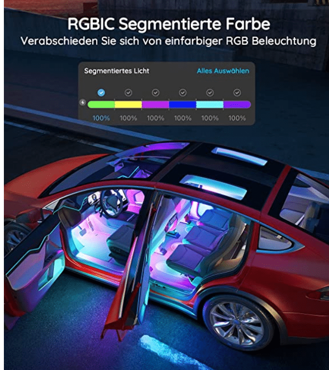 Govee LED Innenbeleuchtung mit Fernbedienung für das Auto für 14