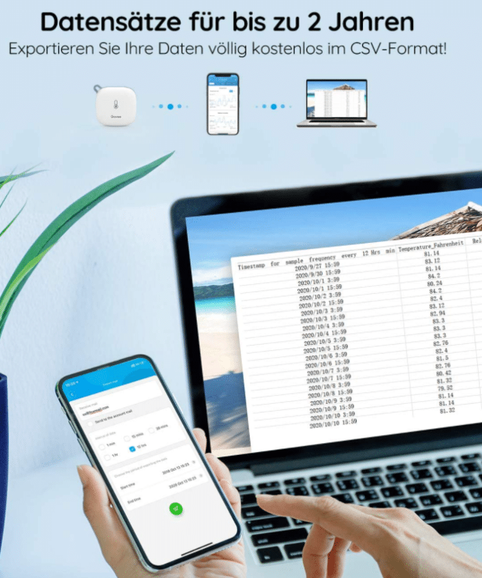 Govee WLAN Thermometer Datenspeicherung bis zu 2 Jahre