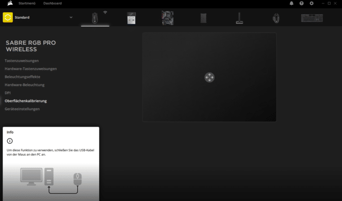 Corsair Sabre RGB Pro Wireless iCUE Software Kalibrierung