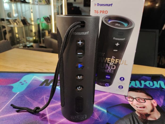 Tronsmart T6 Pro Produktbild aufgestellter Bluetooth Lautsprecher