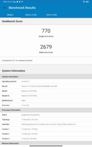 Xiaomi Mi PAd 5 Test Screenshots Performance