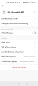 BlitzHome BH-AF2 BlitzHome App Menü