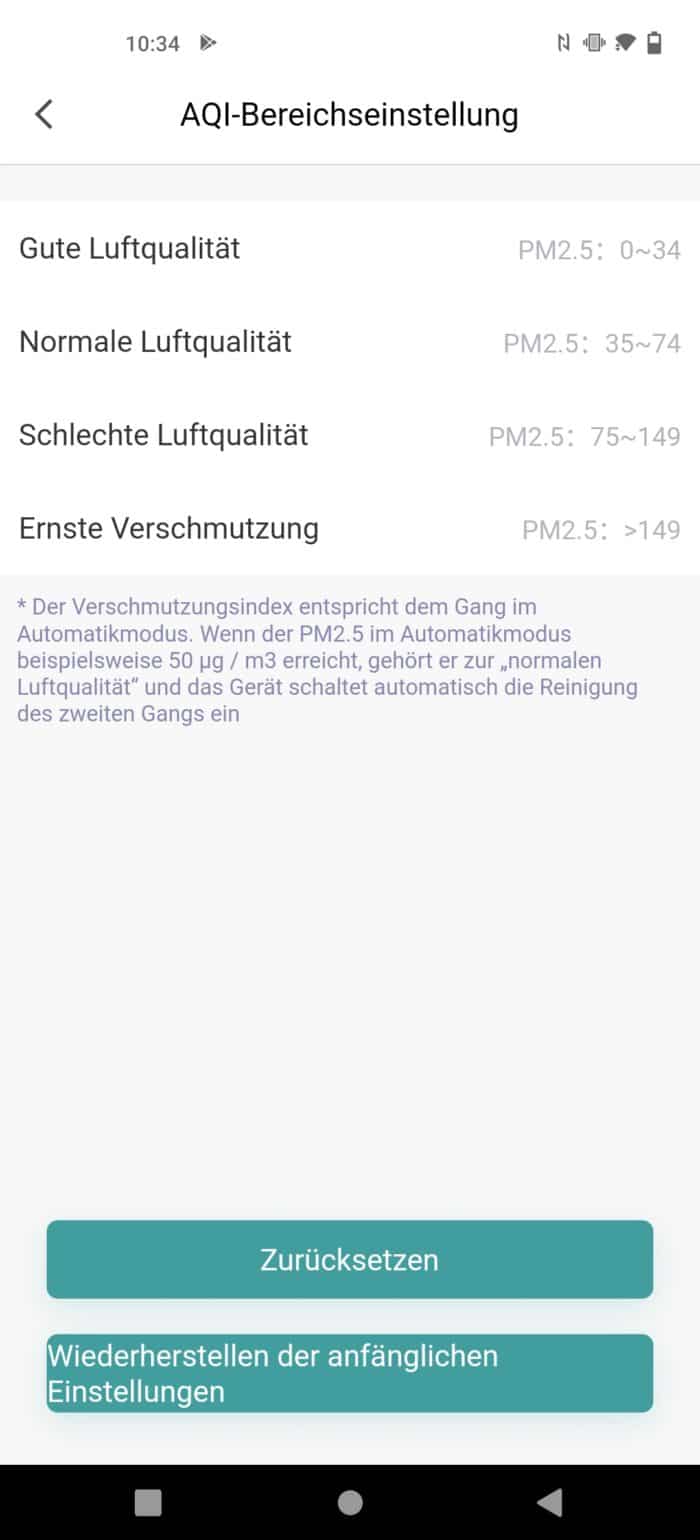 Zigma Aerio-300 Luftreiniger, Zigma App Steuerung