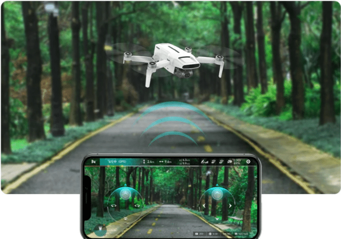 Fimi X8 Mini Fliegen direkt in der App ohne Fernbedienung