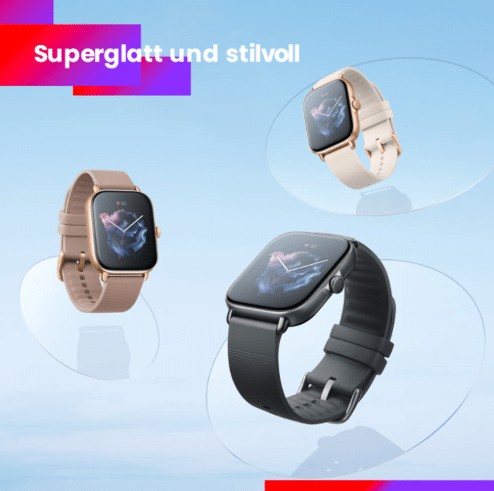 Huami Amazfit GTS 3 2 Gehäuse Garben und 3 Armbandfarben