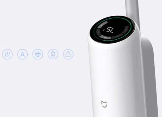 Xiaomi SuperThermal Wisch-Akkusauger Displayanzeige oben auf dem Gerät
