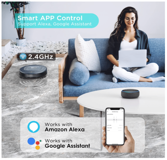 Lefant F1 Saugroboter Alexa und Google Home Kompatibel