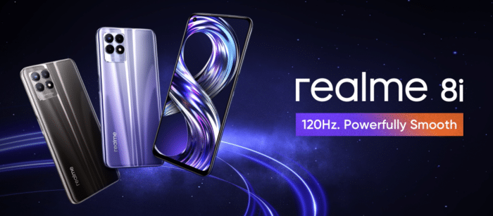 Realmi 8i Budget Handy mit 120Hz Display Front- & Rückseite