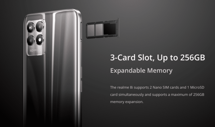 Realmi 8i Budget Handy mit 120Hz Display 3er Kartenslot 