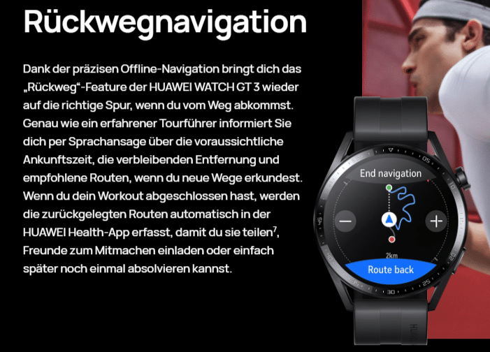 Huawei Watch 3 GT GPS & Rückwegnavigation