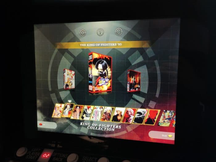 SNK MVSX Arcade Automat Menüdarstellung