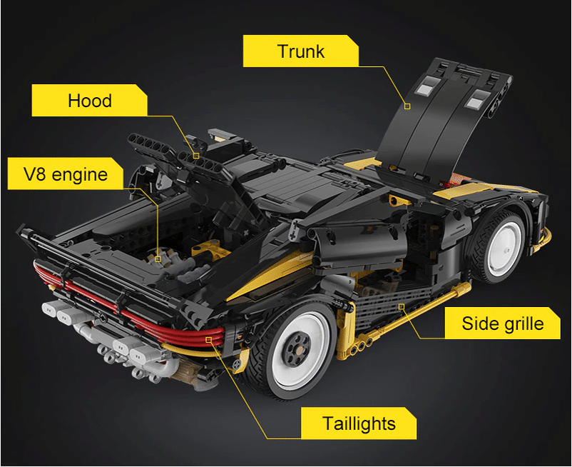 CaDA Cyber Turbo-V | C63001W  Rückansischt mit platz für den Motor